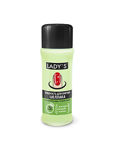 LADY'S Жидкость для снятия шеллака с маслами Авокадо и Мяты
